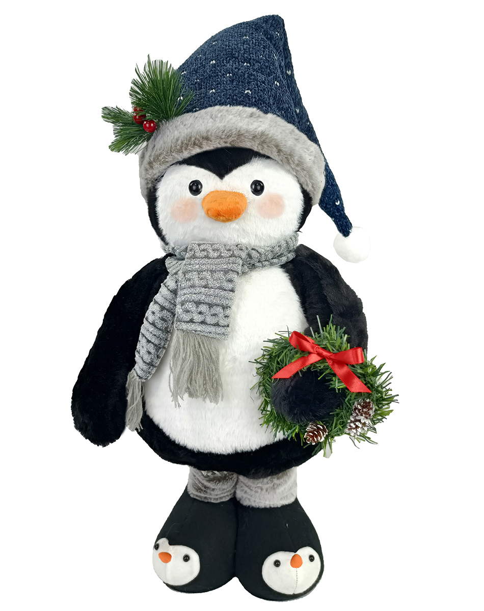 Adorable muñeco de pingüino navideño: preciosa decoración de pie