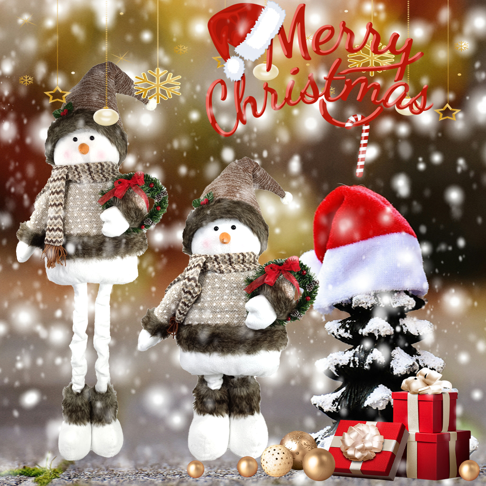 Standing Christmas Snowman Doll with Stretchable Legs