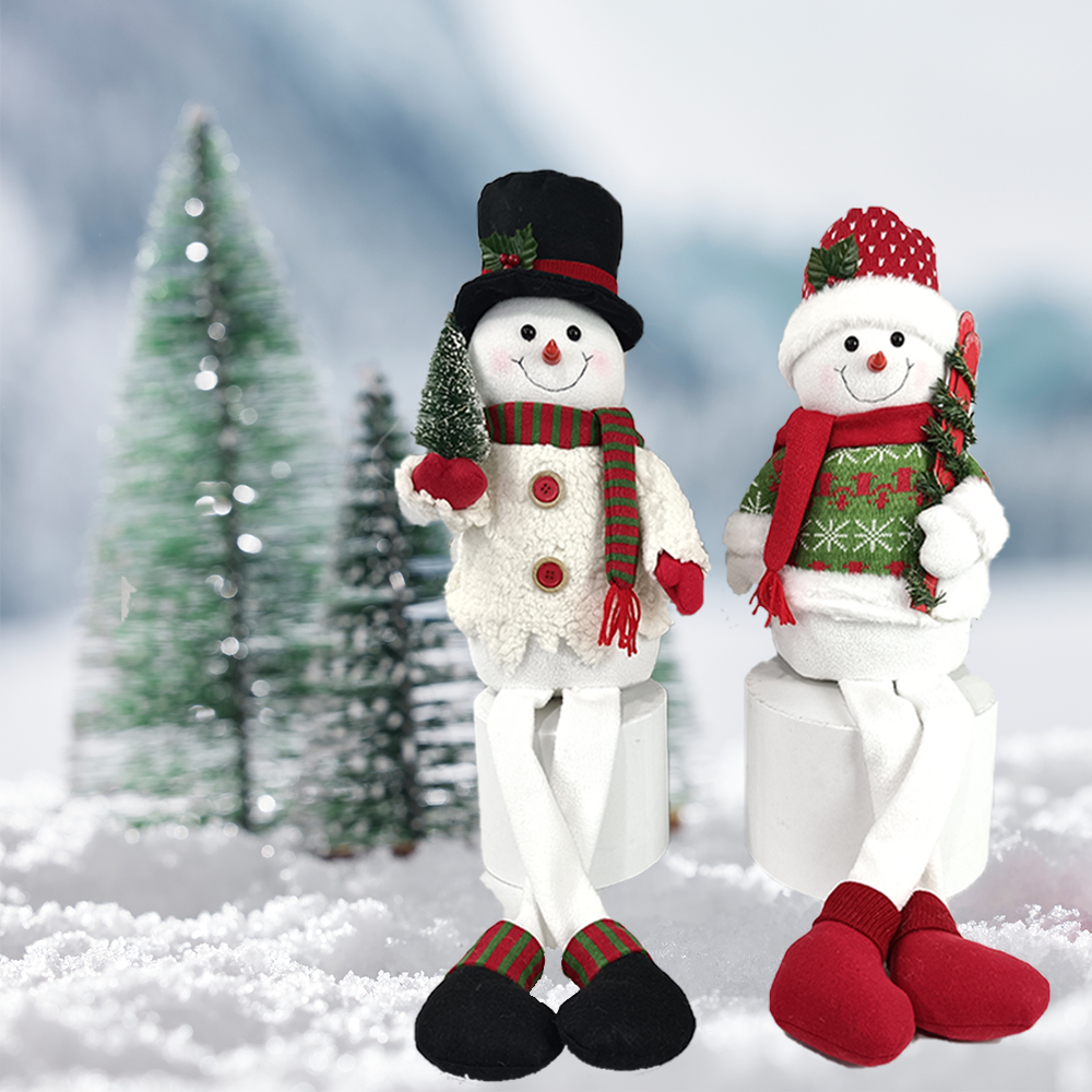 クリスマス雪だるまぶらぶら脚飾り - かわいいホリデーデコレーション