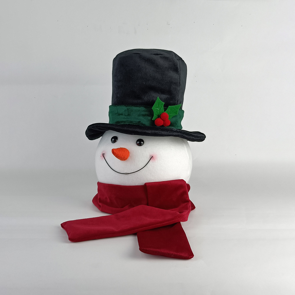 웃고 있는 모자 눈사람 크리스마스 트리 토퍼