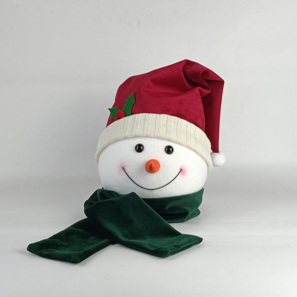 Puncak Pokok Krismas Scarf Snowman yang Cantik