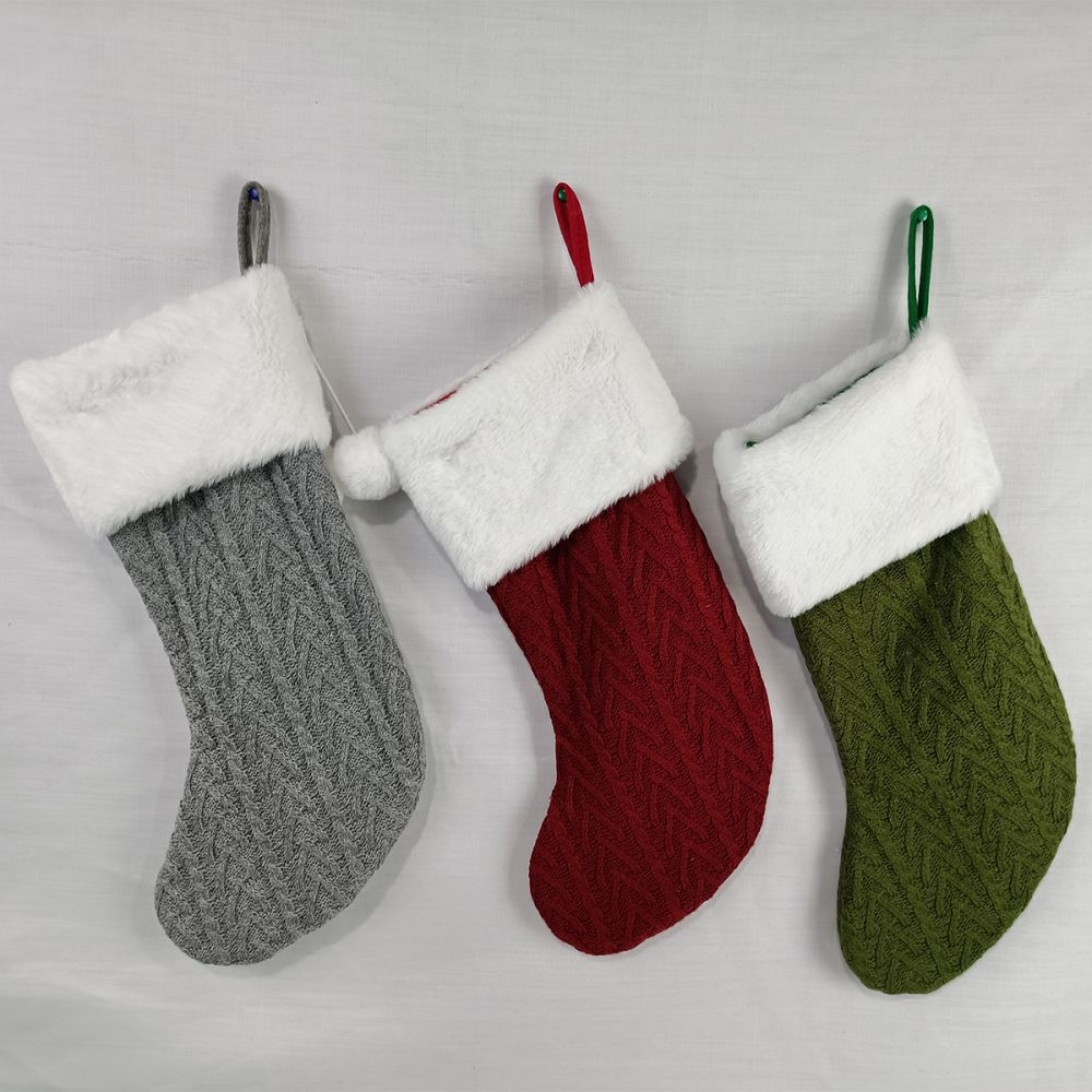 Knitted Candy Color Christmas Sock