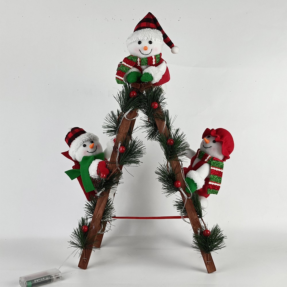 Cute LED Christmas Ladder Snowman