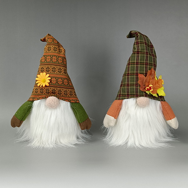 Búp bê Gnome hướng dương mùa thu kẻ sọc để trang trí trên bàn