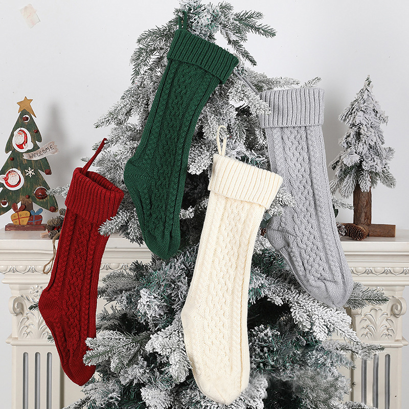 Chaussette de cheminée en tricot confortable pour Noël