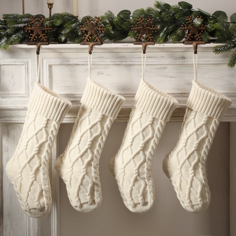 Knit Christmas Cable Stocking - Festi...
