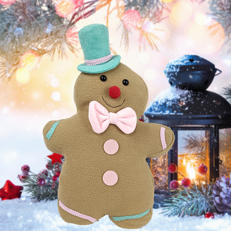 وسادة رمي رجل خبز الزنجبيل لعيد الميلاد - ديكور للعطلات الاحتفالية