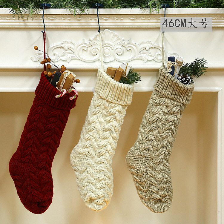 18 meias de Natal de malha - presente de decoração perfeito