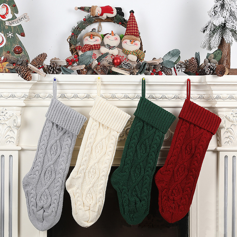 Sacos de presente para meias de malha de Natal em massa
