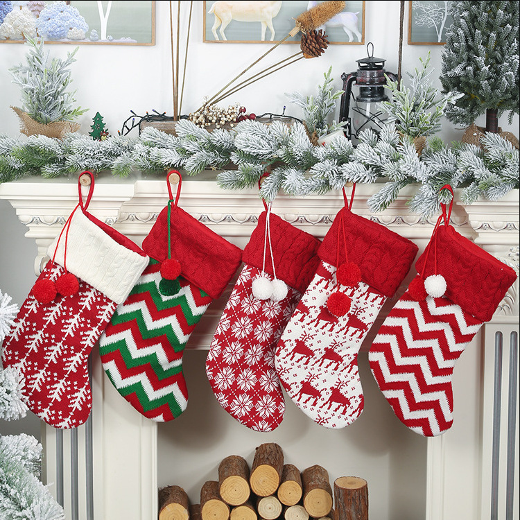 Personalized Knit Christmas Stocking Wool Socks