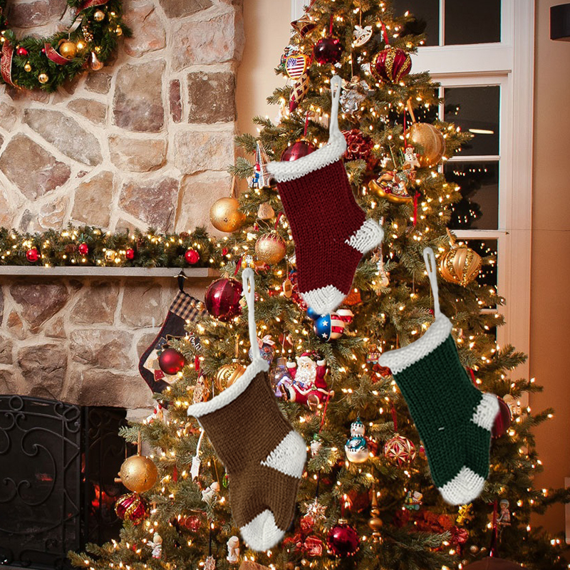 Mini chaussettes de Noël en tricot au crochet