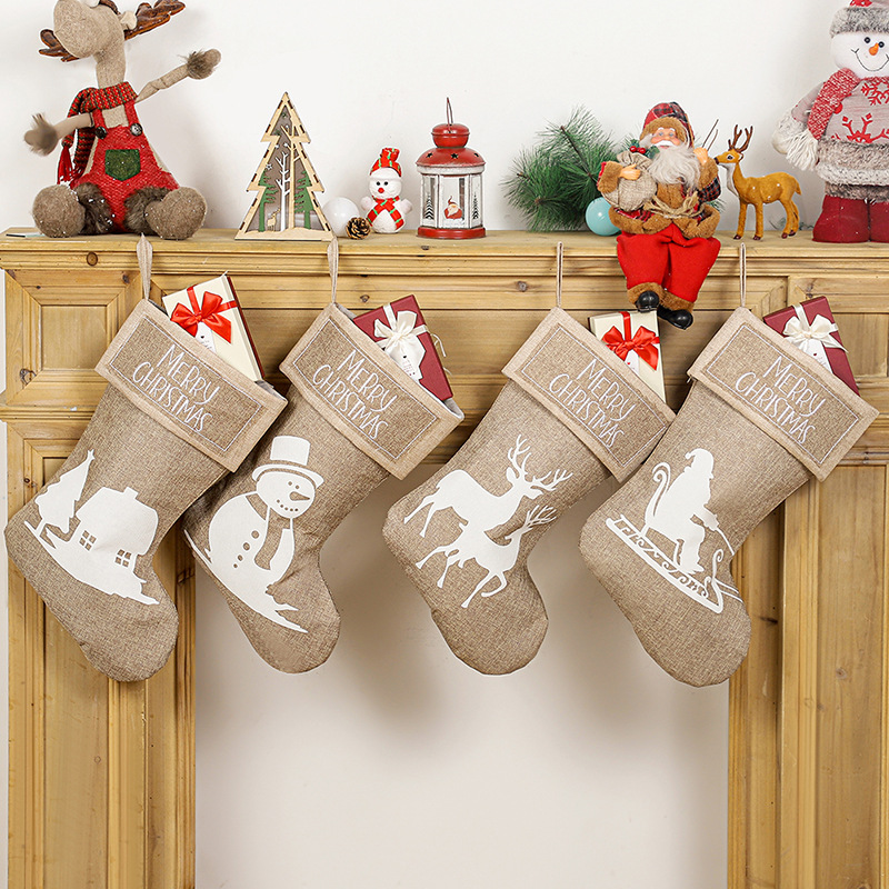 Christmas Cotton and Linen Christmas Stockings