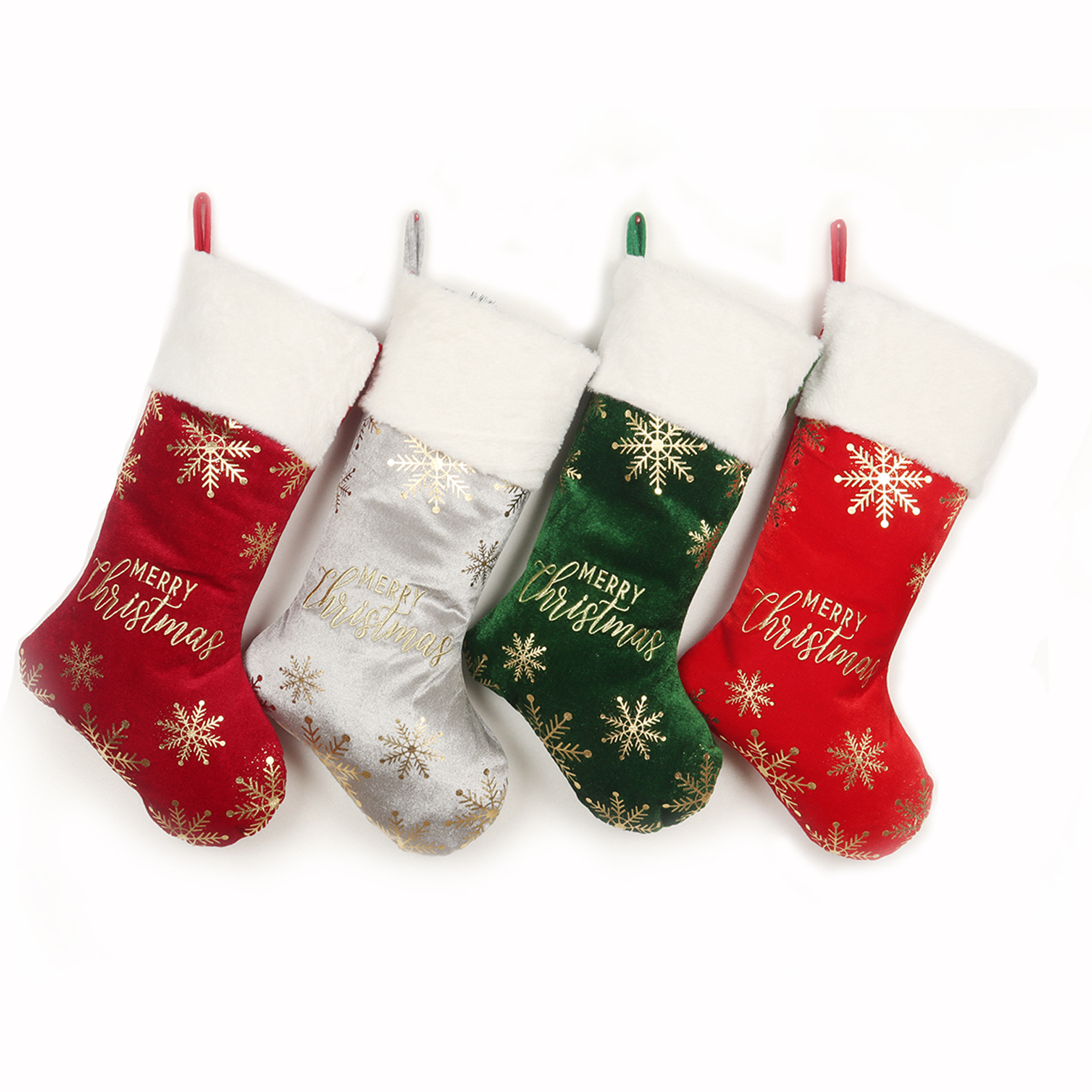 Velvet Snowflake Embroidery Luxury Christmas Stockings
