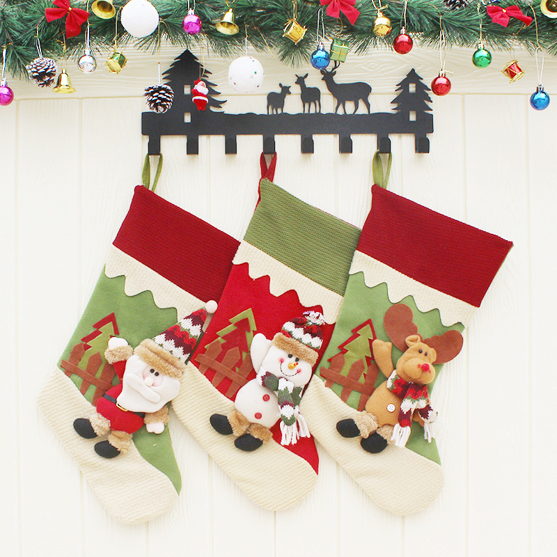 Venda quente de meias de Natal de feltro personalizadas em 3D