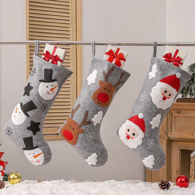 Novas meias para presente decoração com pingente de árvore de Natal