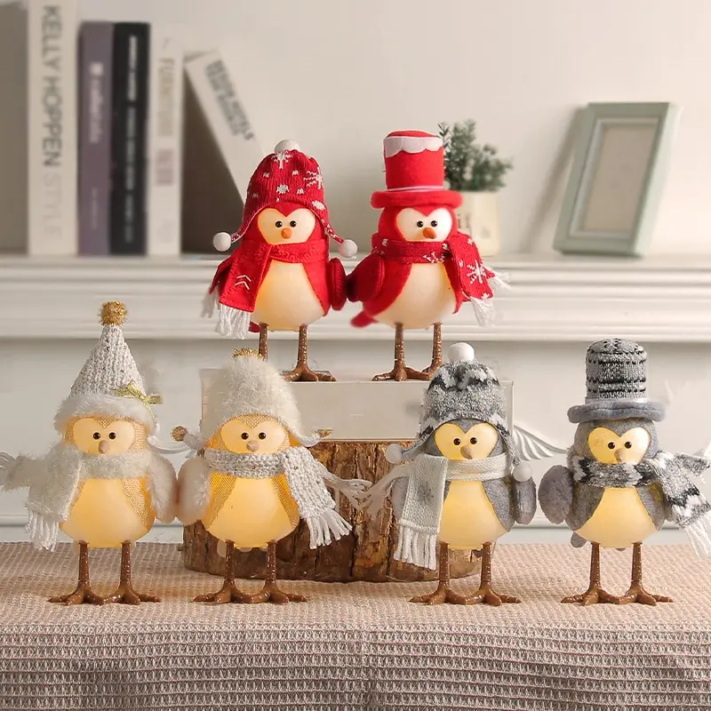 Ręcznie robiona zabawka świąteczna świecące ptaki