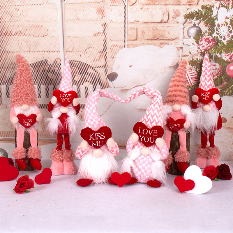 2024 Nuevos gnomos del día de San Valentín de Rudolph Doll