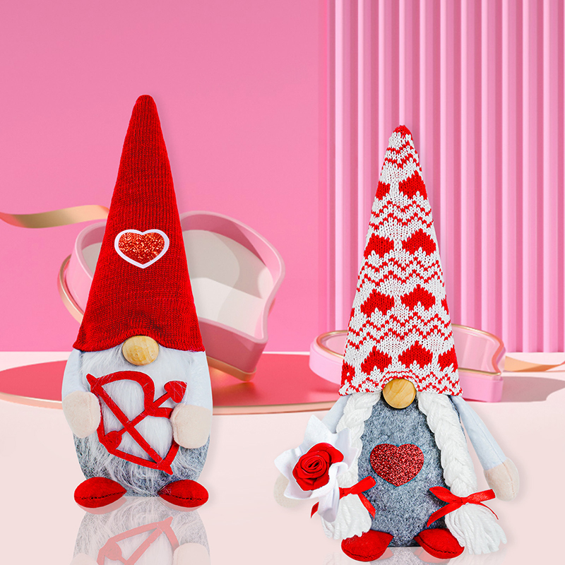 Sevgililer Günü Aşkı Meçhul Gnome Ev için Masa Süsleri