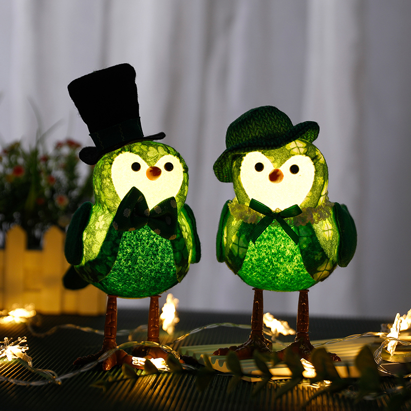 پارچه LED سبز رابین پرنده سفارشی برای تزئین