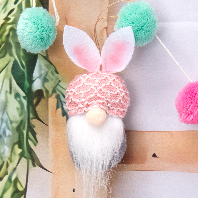 Hot Sell Cute Easter Bunny Gnome Hanging Ornaments Pendant