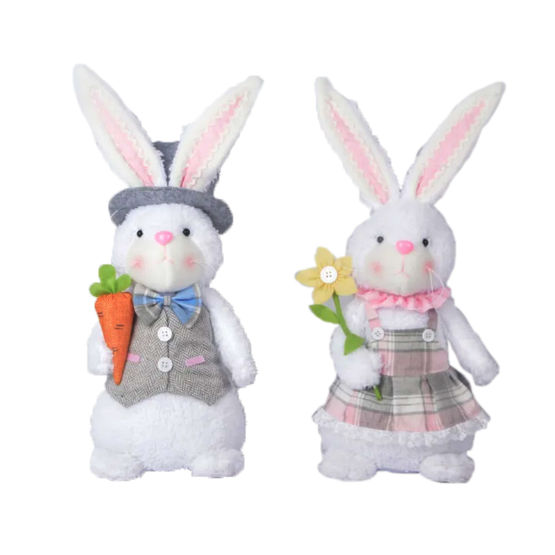 Figura de conejo de Pascua, muñeco, adorno de conejito encantador