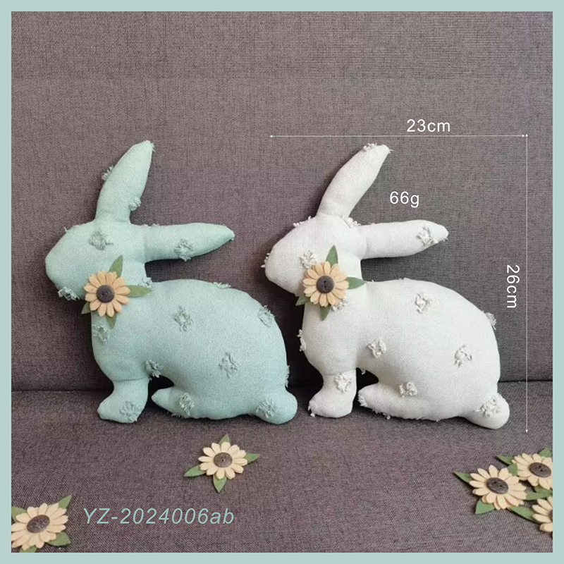 부활절 장식을 위한 봄 선물 수지 꽃 토끼 동상