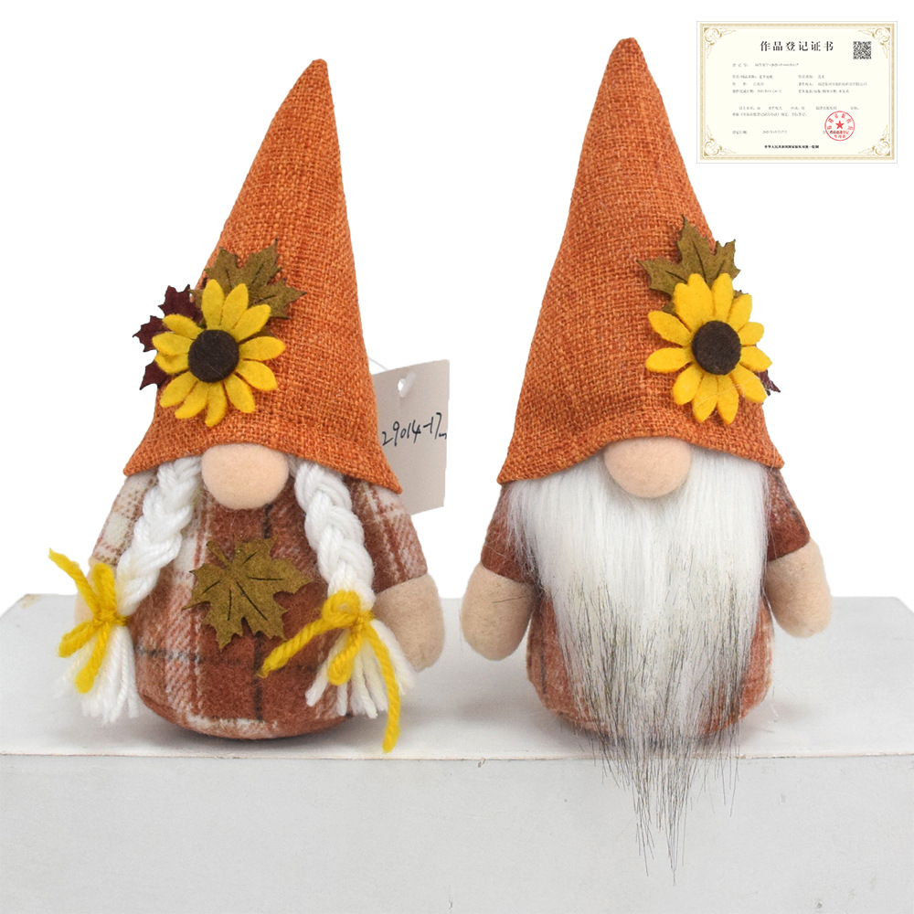 Scandinavian Harvest Plush Tomte Gnome for Fall