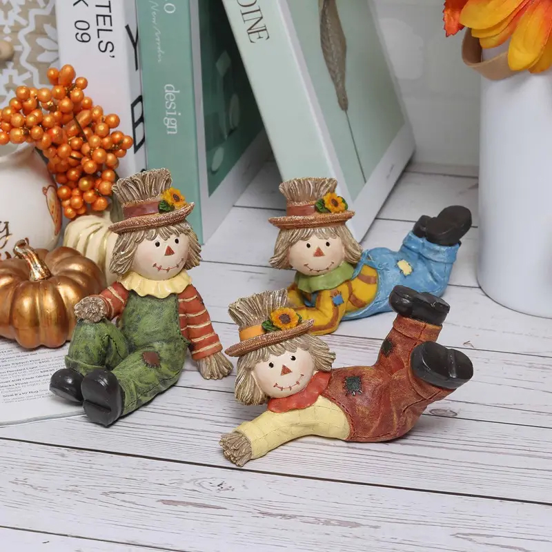 Harvest Scarecrow Figurine Table Decor for Kids