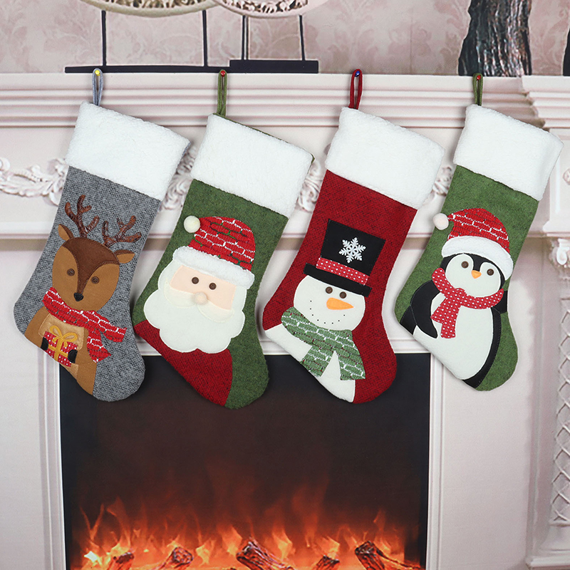 18 Large Cartoon Christmas Stocking - Festive Holiday Decor