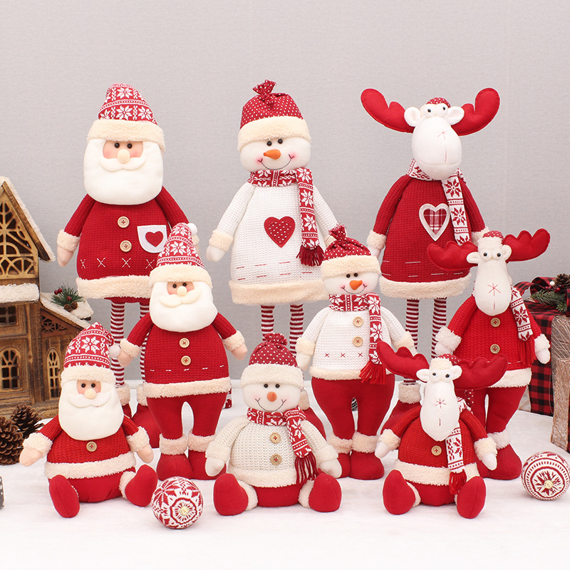 Rotes Strick-Weihnachtsmann-Figuren-Set im Großhandel