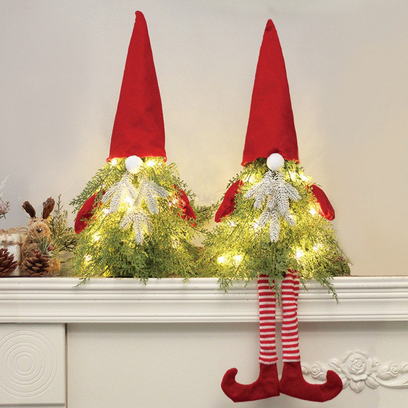 Loket Gnome Krismas dengan Lampu LED