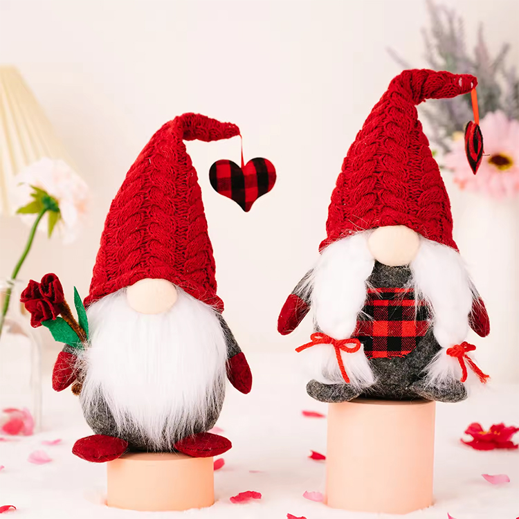 Boneka Mewah Gnome Buatan Tangan Hari Valentine