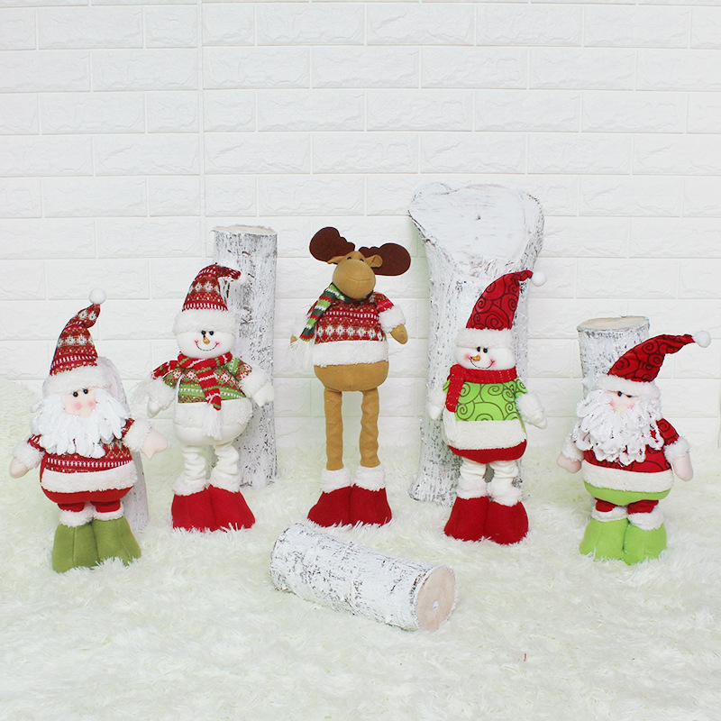 Bambola in tessuto scozzese con fiocchi di neve - Retrattile natalizia calda
