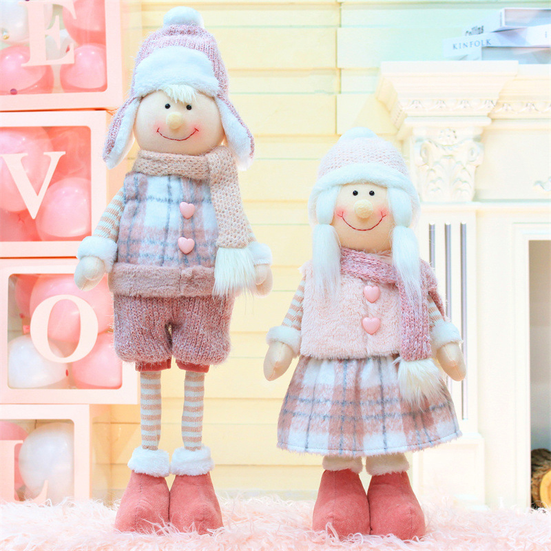 Soft Pink Christmas Plush Doll - Perfect Holiday Gift