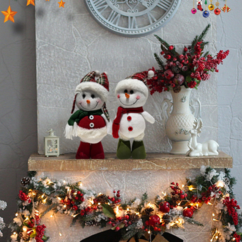 Standing Plush Christmas Snowman Stuffed Toy