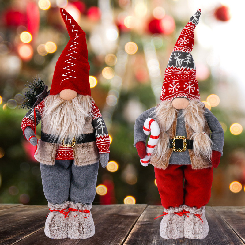 Grande peluche Santa Gnome - Poupée de Noël parfaite !