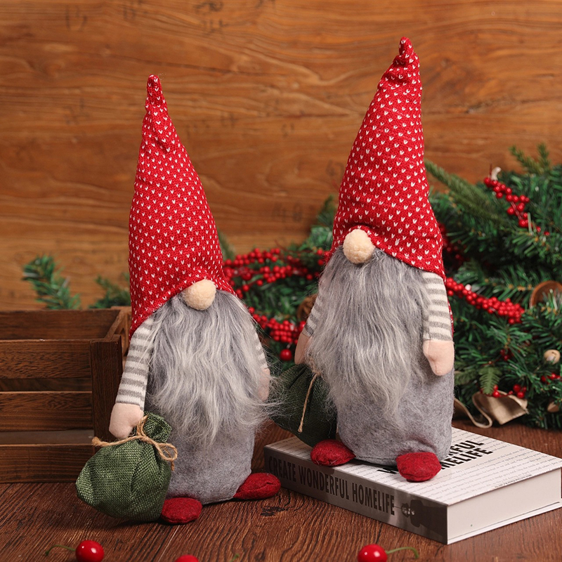 El Yapımı Polyester Gnome Noel Süslemeleri