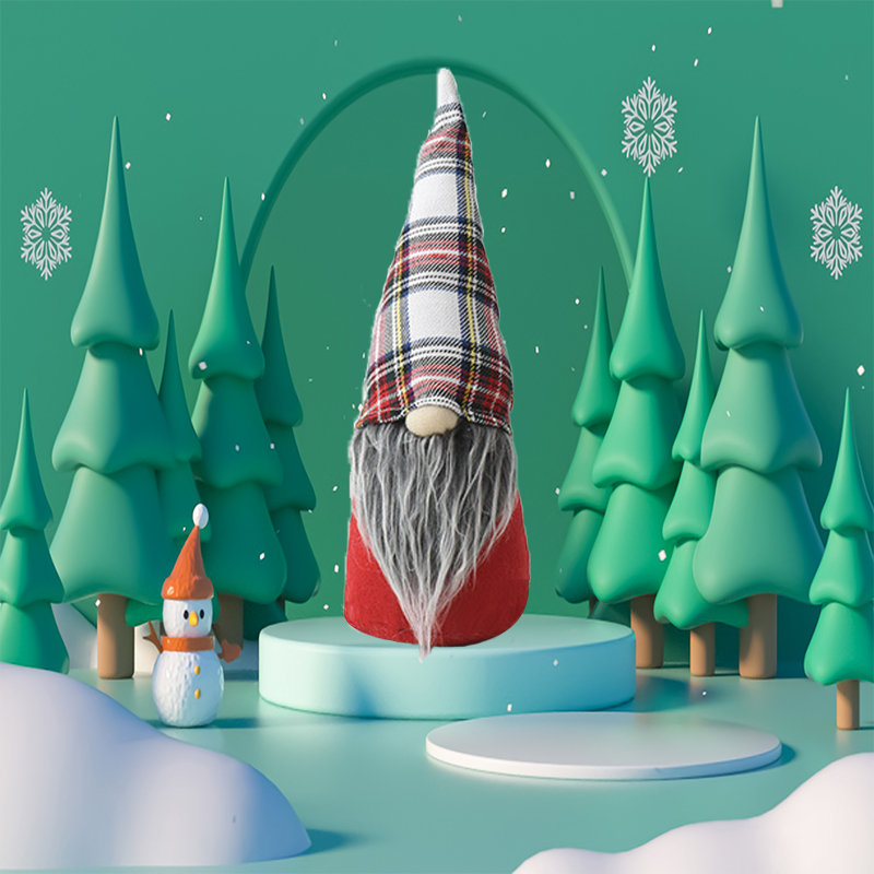 Ornamen Santa Gnome Tanpa Wajah Natal yang menggemaskan