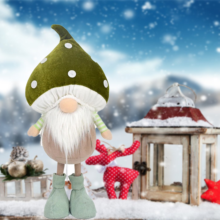 Gnome Berdiri Lucu dengan Topi Jamur - Hiasi Taman Anda