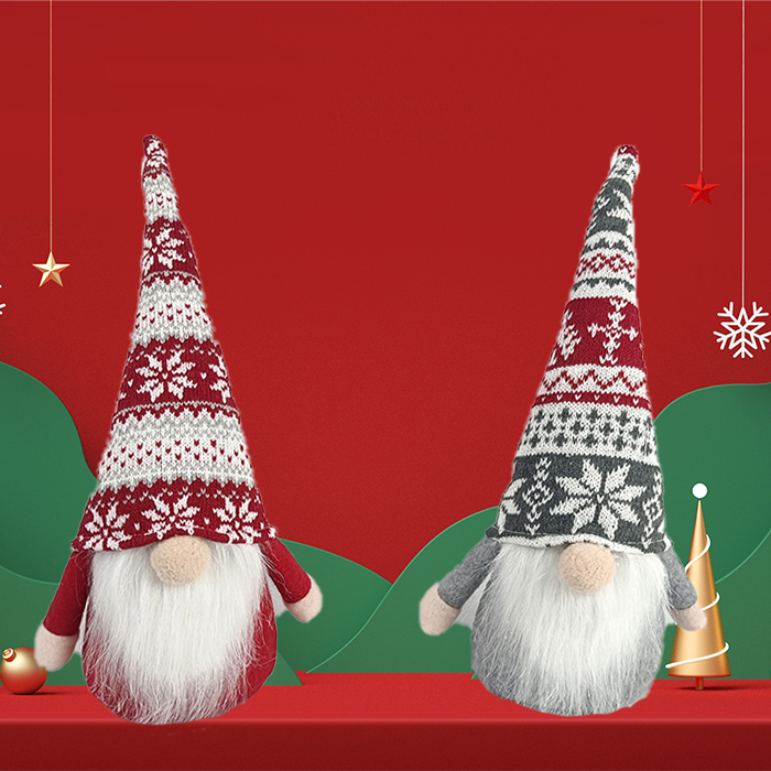 Noel Gnome Kar Tanesi Peluş Örme Bebek Seti
