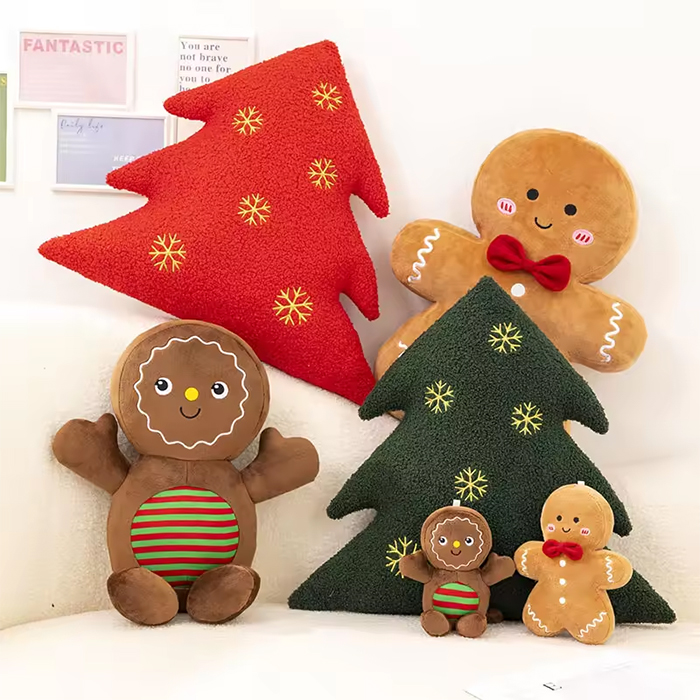 Juguete relleno de galleta con almohada de felpa de árbol de Navidad