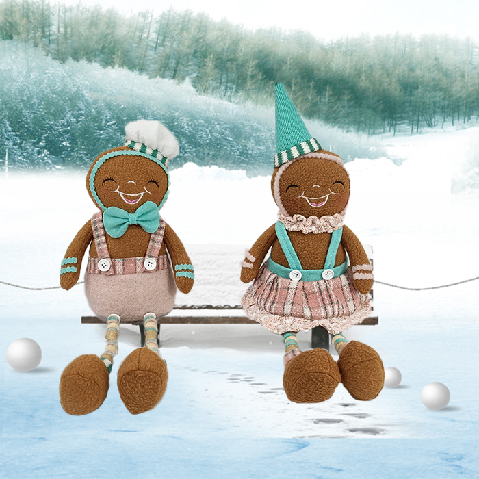 اسباب بازی های مخمل دار شیرینی زنجفیلی کریسمس برای دکوراسیون جشن