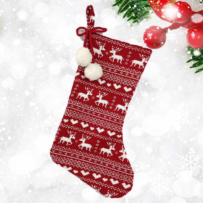 Calze natalizie personalizzate in alce lavorato a maglia