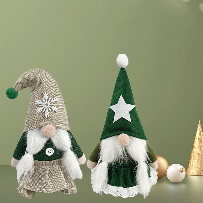 Świąteczna lalka skandynawskiego elfa bez twarzy, Świętego Mikołaja