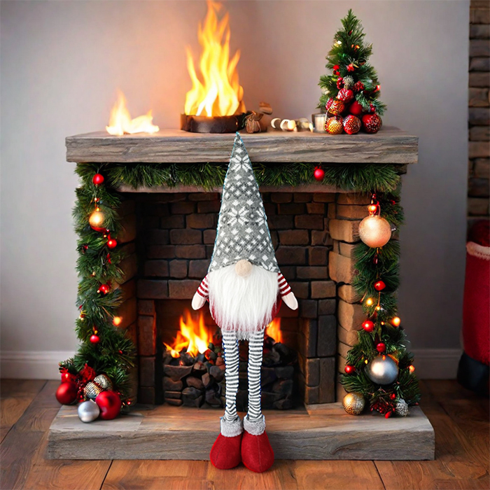 ถักคริสต์มาสขายาว Gnome Elf ตกแต่งโต๊ะ