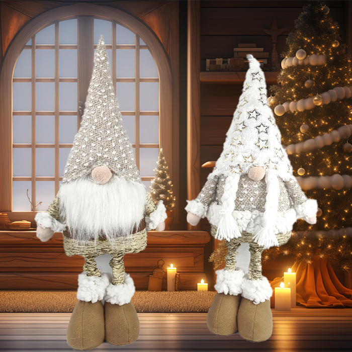 Luxuriöser Weihnachtszwerg aus Plüsch mit elastischen Beinen – limitierte Auflage