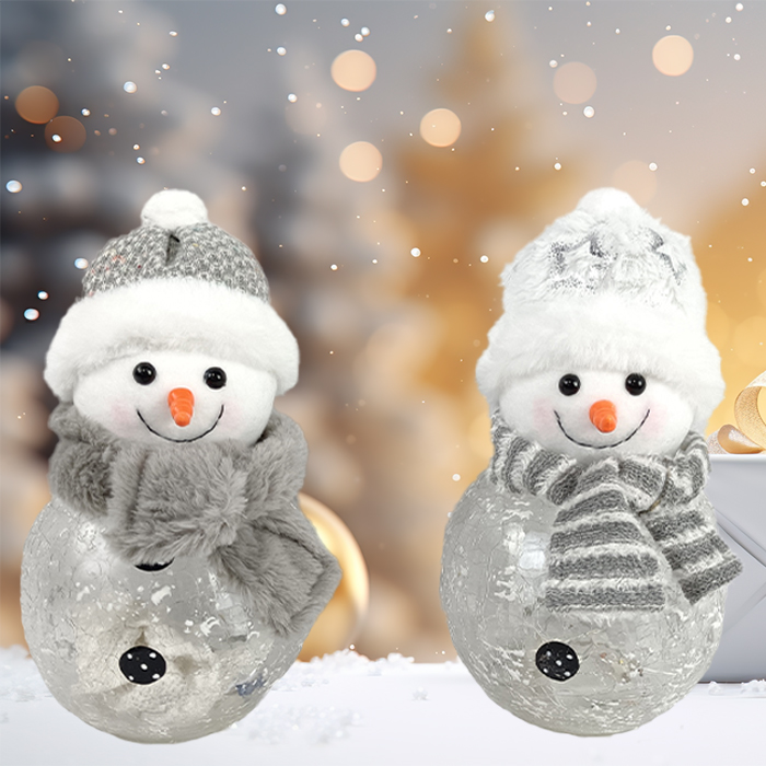 Cabeça de boneco de neve com decorações de Natal por atacado para pote de doces