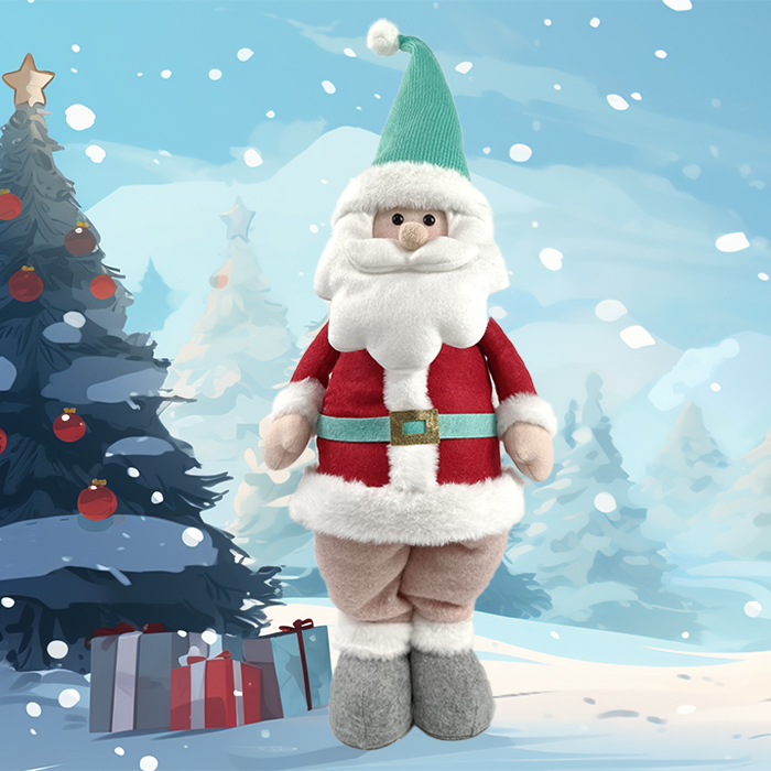 Stojące świąteczne pluszowe lalki Świętego Mikołaja