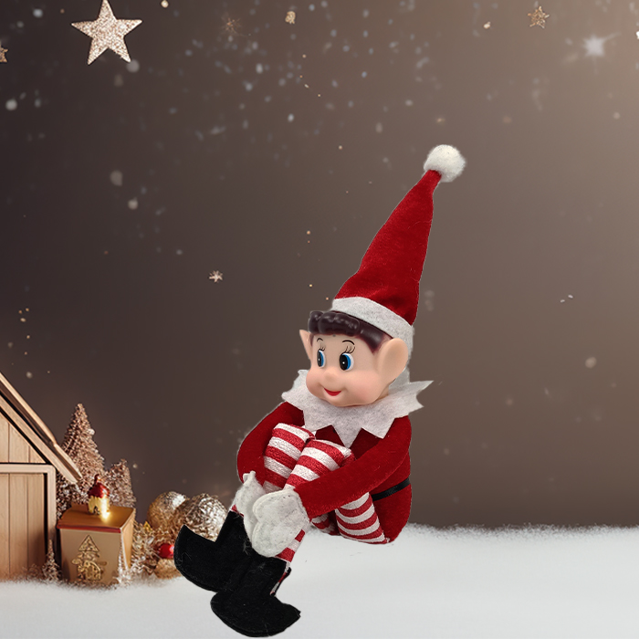 Pluszowy niegrzeczny elf: gorąca świąteczna zabawka na półkę na książki