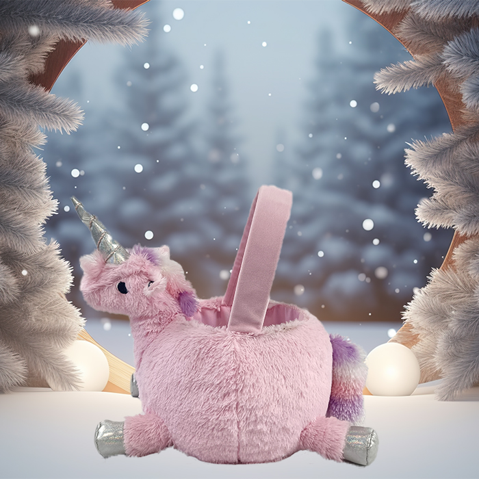 Cestino pasquale personalizzato con unicorno rosa